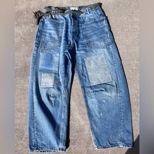 We the free free people denim moxie barrel jeans denim pants distressed